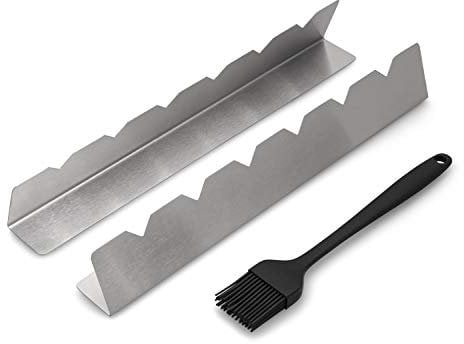 Venmark Shish Kebab Rack - Stainless Steel Elevated Holder for 6 Skewers - Prevents Skewers From Burning and Sticking to the Grill - Complete with Silicone Basting Brush - Skewers not Included