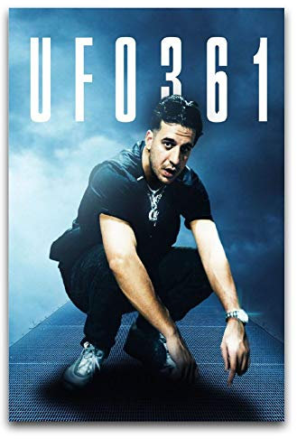 WPQL Ufo361 Rapper Cover Poster auf Leinwand, Kunstdruck, moderne Familie, Jungen, Schlafzimmer, Dekoration, Poster, 40 x 60 cm