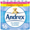 Andrex Classic Clean Toilet Rolls - 16 Pack Bulk Buy - Unbeatable Clean With Unique 3D Wave