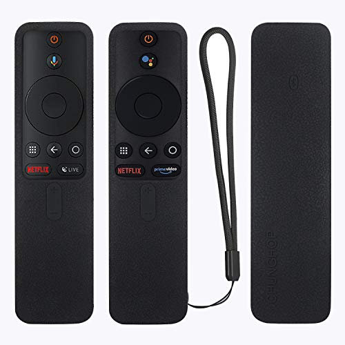 Funda Protectora de Silicona para Xiaomi MI Box S MI Box X Mando a Distancia, 65 55 50 43 Pulgadas/ 4A (40 Pulgadas), Funda Mando para Xiaomi, Antideslizante, a Prueba de Golpes, Lavable (Negro)