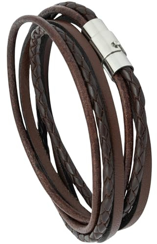 Simaru Designer Lederarmband – Wickelarmband für Herren & Damen aus pflanzlich gegerbtem Leder mit Edelstahl Magnet Verschluss – Made in Germany