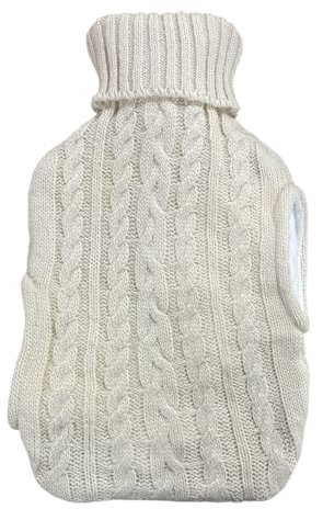 1ABOVE 2 Litre HOT Water Bottle with Premium Soft Knitted Cover for Feet,Shoulder,Hand,Back,Neck,Pregnancy and Menstrual Craps Pain Relief-Cream