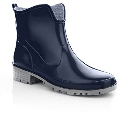 Lemigo Stivali da Donna Stivaletti di Gomma Impermeabili Elke (Blu scuro, Sistema Taglie Calzature EU, Adulto, Numero, Media, 38)