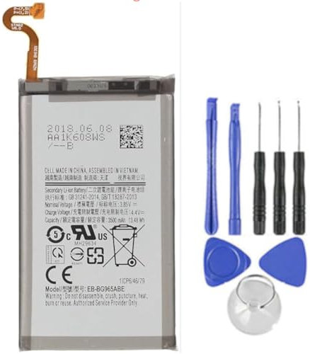 Audiosystem Batteria Compatibile Per Samsung Galaxy S9 Plus Sm-G965 Eb-Bg965abe Nuova, Con capacità Originale 3500MaH Incluso Kit Montaggio