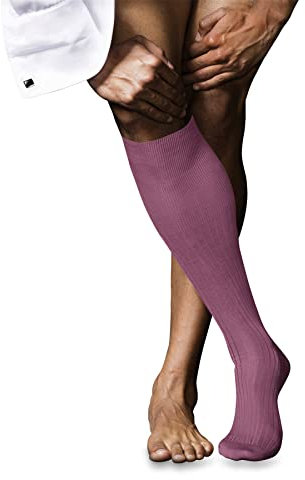 FALKE No. 10 M Kh coton unies 1 paire, Chaussettes longues Homme, Rouge Rose 8680, 41-42
