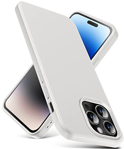 YSLBWLE for iPhone 14 Pro Max Case, Thin Liquid Silicone Case,Shockproof,Slim Thin Phone Case for iPhone 14 Pro Max, Full Body Screen Camera Protective Cover-Beige 2-IP14PM-04