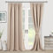 JIUZHEN Gardinen mit kräuselband Verdunklungsvorhänge Vorhang Blickdicht Gardinen Wohnzimmer Vorhänge Schlafzimmer Thermovorhang Beige, H245 x B140 cm,2er Set