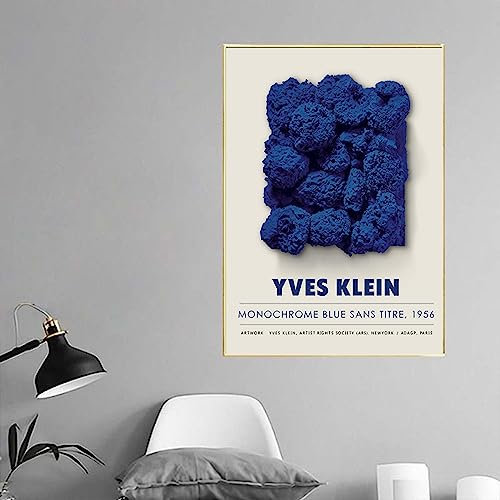 SDVIB Yves Klein abstrakte blaue Kreis-Poster und Drucke, Leinwandgemälde, nordische Wandkunst, Bilder für Wohnzimmer, Heimdekoration, 40 x 50 cm, rahmenlos