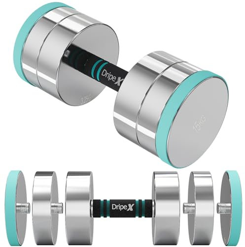 Dripex Steel Adjustable Dumbbells Set 2.5kg 5kg 7.5kg 10kg 15kg 25kg Dumbbells Pair Hand Weights with Foam Handle for Men Women Home Gym Fitness Dumbbell Training