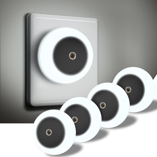 Taoellen Night Lights with Light Sensor, 4-Pack Dusk-to-Dawn Auto On/Off, White (6500K) LED Plug-in Wall Energy-Efficient Night Light for Bedroom, Bathroom, Hallway, Nursery Energy[Energy Class E]