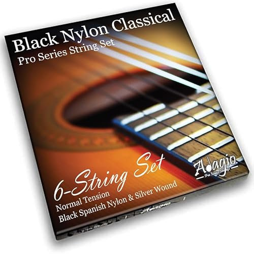 Adagio Pro CLASSICAL Black Nylon And Silver Guitar Strings, Flamenco Full Pack/Set - For 4/4 and 3/4 Classical Guitars