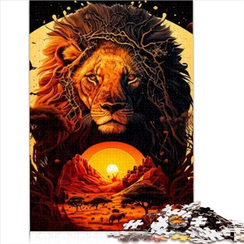 Spiele für Erwachsene Puzzle Der König der Löwen Puzzles für Erwachsene 1000 Teile Papppuzzles für Erwachsene Kinder 12+ Reisespiele und Reisespielzeug für 12-Jährige Größe (26 x 38 cm)