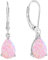 YL Damen Ohrhänger 925 Sterling Silber Rosa Opal Ohrringe