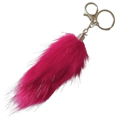 MinkeyBear Flauschiger Fuchsschwanz-Schlüsselanhänger, modischer Fuchsschwanz, Schlüsselanhänger, hängende Ornamente, Taschenanhänger, Auto-Schlüsselanhänger, Handtaschen-Dekorationen für Frauen und