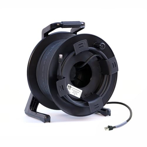 Emelec VíasCom R-DATA-6000/R/070 - Câble extra flexible CAT6 SF/UTP BC 4 x 2 x 23 AWG monté sur porte-câble avec RJ45 50µ - PVC flexible - Noir