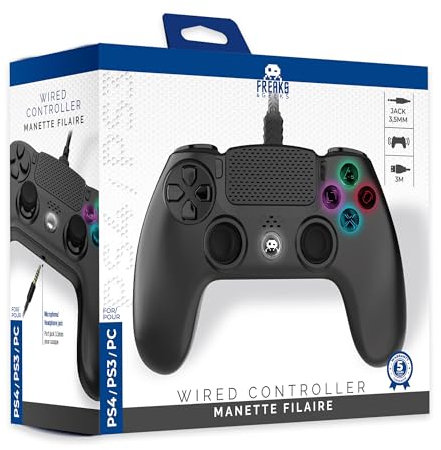 Freaks And Geeks - Wired Controller for PS4 with 3M Cable - Black