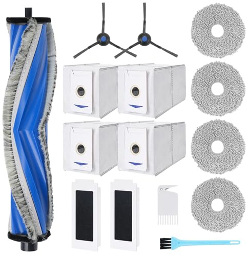 AiLomey Zubehör für Ecovacs Deebot T30 Omni, Ersatzteile für T30 Pro Omni Staubsauger, Zubehörset 1 Hauptbürste, 2 Hepa Filter, 4 Staubbeutel, 4 Wischtücher, 2 Seitenbürsten