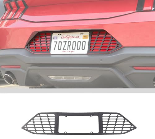 JWWY Rear License Registration Plate Frame Number Plate Holder Bracket Fit for 2024+Ford Mustang Exterior Accessorie Black Aluminum Alloy