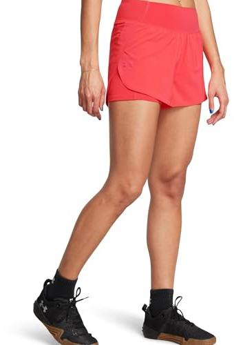 Under Armour Damen UA Vanish 2-in-1-Shorts, wasserabweisend und atmungsaktiv, Racer Red-Racer Red, Klein