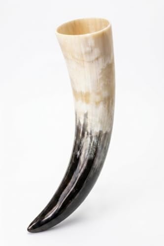 Leonardo Carbone® Unisex Wikinger Trinkhorn Odin - Mittelalter Kleidung Hörner Damen Herren, Wikinger Kostüm Accessoires, Trinkhörner, LARP, Hobbit Outfit, Cosplay, Karneval - 100% Horn 200 ml