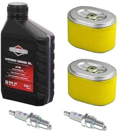 Candela di accensione + filtro + olio compatibile con generatore di corrente pompa dell'acqua con motore a 4 tempi, 5,5-6,5 CV