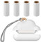 Mini Travel Size Lint Roller, Portable Clothes Lint Roller with 150 Refillable Papers Mini Lint Roller Travel Reusable Remover Pet Hair Lint Roller for Clothes (White)