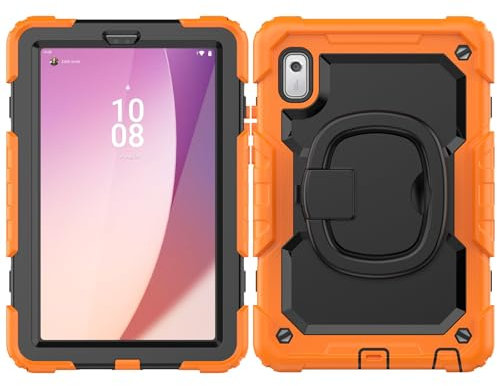 Fundas para tabletas Compatible with Lenovo Tab M9 9 Inch TB-310FU 2023 Case, [360° Rotating Handle] Heavy Duty Shockproof Cover with Screen Protector, Full Body Protective Rugged Case Fundas para tab