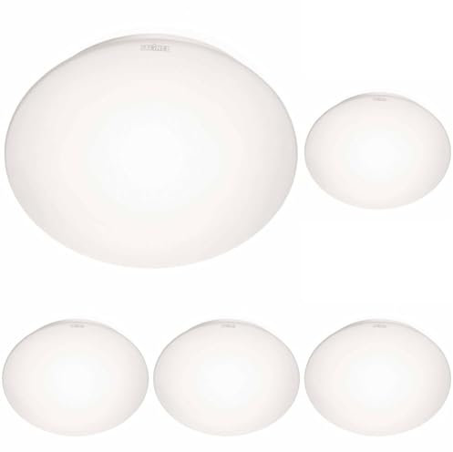 Steinel LED Innenleuchte RS 16 S PMMA - 9.5 W Wandlampe, 958 lm, 360° Bewegungsmelder, max. 3-8 m Reichweite, Deckenleuchte, Weiß (Packung mit 5)