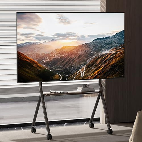 Easel Mobile TV Stand, Tripod Easel TV Stand for 32 to 75 Inch LCD Led Screen, Height Adjustable Mobile TV Cart for Bedroom, Living Room, Studio B