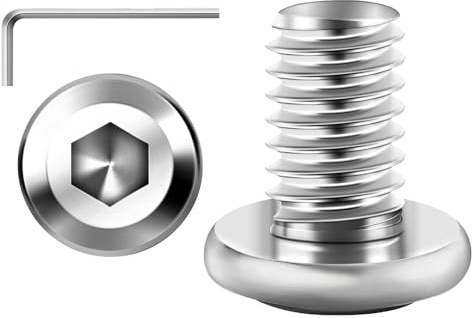 Zuyya 20 Stück Flachkopfschrauben M6 x 10 mm, M6 Schrauben | Edelstahlschrauben, Innensechskant Antrieb, Edelstahl A2 V2A, Vollgewinde mit Innensechskantschlüssel