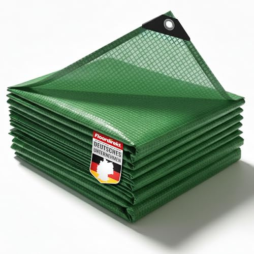 etm Abdeckplane 140g/m² wasserdicht 4x6m Grün Transparent Allzweckplane für Schutz vor Witterung - Top geeignet für Gartenbereich - UV-stabil beidseitig beschichtet, (Leno Grün Transparent)