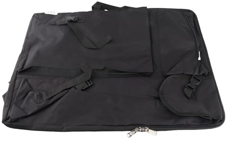 ZMCPODALK Multifunktionale große 4K-Zeichenbrett-Tragetasche, Kunstbedarf-Reise-Skizzentasche, Canvas-Stoff mit verstellbarem Schultergurt und Mehreren Taschen für Künstler und (Schwarz)