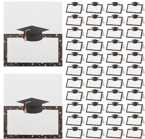 Loorgvel 100 Pezzi Segnaposto Per Laurea a Forma Di Cappello Decorazioni Per Festa Di Laurea Cartellini Da Tavolo Vuoti Personalizzabili Bomboniere Per Cerimonia E Organizzazione Posti