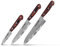 Samura KAIJU Profi Messer Geschenk-Set, Allzweckmesser, Kochmesser, Gemüsemesser ultra-scharf, groß, aus japanisch AUS 8 Stahl, gehämmert, Pakkaholz Handgriff