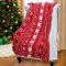 Catalonia Weihnachten Sherpa Decke, super weiche warme Flauschige Bequeme Schneeflocke Decken Wendbare Plüsch Fleece Weihnachten Thema wirft Sofadecke Kuschel Couchdecke, 150x130cm, rot
