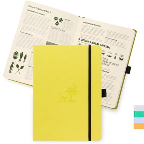 Dingbats* - Earth Gepunktetes A5 Medium Notizbuch, Lime Yasuni - Hardcover - Creme 100 g/m² tintenfestes Papier - Nummerierte Seiten, Index & Schlüsselseiten