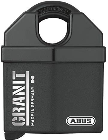 ABUS Cadenas en granit 37/60#SZP pour une utilisation en extérieur - avec carte de sécurité et clé - en acier trempé spécial - Niveau de sécurité ABUS 10 - Noir