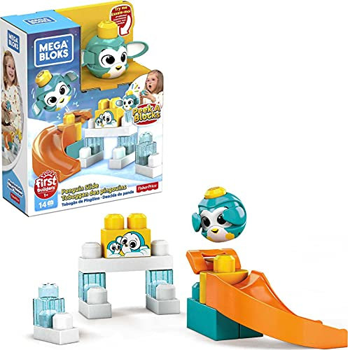 Mega Bloks GKX67 - Guck-Guck Pinguin-Rutsche Südpol Spielset (14 Teile)