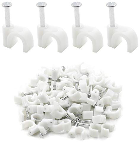 TUOREN 1/4 White Half Clamp J-Hook with Nail For Pex Tubing Pipe Support -325pcs