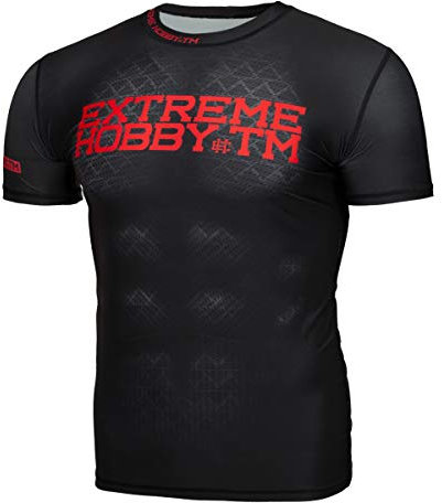 EXTREME HOBBY Kurzarm Rashguard, Herren-Sport-T-Shirt, Fitness-T-Shirt, Kompressionsshirt, Shortsleeve, Funktionsshirt Bodybuilding MMA Boxing