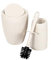 Addis Faux Rattan Dual Bathroom Round Swing Bin and Injection Toilet Brush Set, Calico Cream, Single