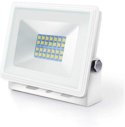 20W Neutralweiß LED Fluter Strahler Flutlicht Scheinwerfer Wandstrahler Außenstrahler Extra Flach Weißer Rahmen IP65