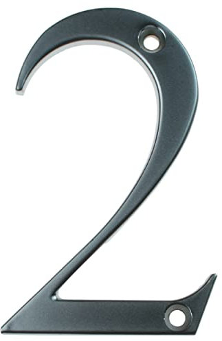 IRONZONE® Door Number 2, 80x50x4 mm in Satin Chrome House Number, Door Number, help signpost your home to potential deliveries or guests, clean and clear design
