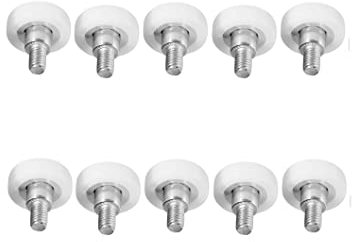 Der-beste-Preis 10 Stück Laufrolle mit Gewinde Gleitrolle Schubladenrolle Kunststoff Möbelrolle Positionierrolle Schublade Lagerrolle M6 Ø22x22mm