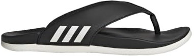 adidas Women's Adilette Comfort Flip Flop Slide Sandal, Black/White/Black, 5.5 UK