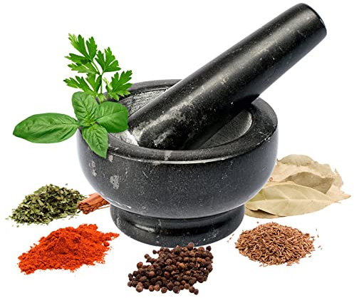 BROWIN® Küchenmörser mit Stößel aus Granit 312012 | Ø 10 cm | Zerkleinerer für Kerne, Gewürze, Nüsse, Pfeffer oder Kräuter