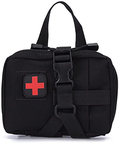 Erste Hilfe Set Auto, Überlebensset für Outdoor-Reisen, für medizinische Mehrzweck-Hüfttasche, militärisches Zubehör(Schwarz, Leer)