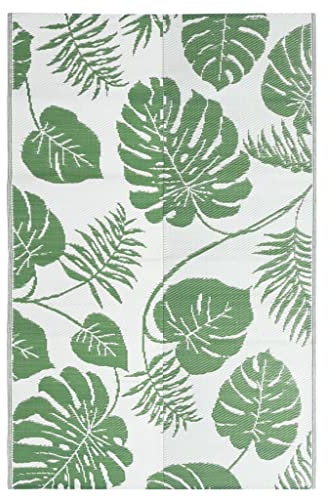vidaXL Outdoor Teppich Doppellagiges Jacquard-Muster Balkon Terrasse Garten Außenteppich Balkonteppich Gartenteppich Terrassenteppich Grün 160x230cm PP