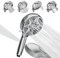 SparkPod 5 Inch 9 Spray Setting Shower Head - High Pressure Jet with On/Off Switch, Pause & Waterfall Setting - Premium ABS Removable Handheld Shower Head (Polished Chrome)