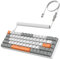ZIYOU LANG RK-T8 Wired 65% Mechanical Gaming Keyboard with RGB LED Backlit Anti-ghosting TKL Mini 68 Key Custom Coiled C to A Cable Linear Red Switch for PS4 PS5 Xbox PC Mac Gamer(Gray/White/Orange)